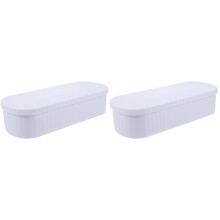 2Pcs Makeup Brush Cleaning Boxes White Tpr PP Home Use Storage Holder