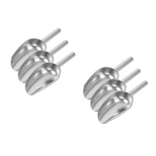 6Pcs Silver Stainless Steel Grain and Ice Scoop for Food Service