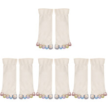 4Pairs Womens Cotton Toe Socks Breathable Moisture-Wicking White Socks