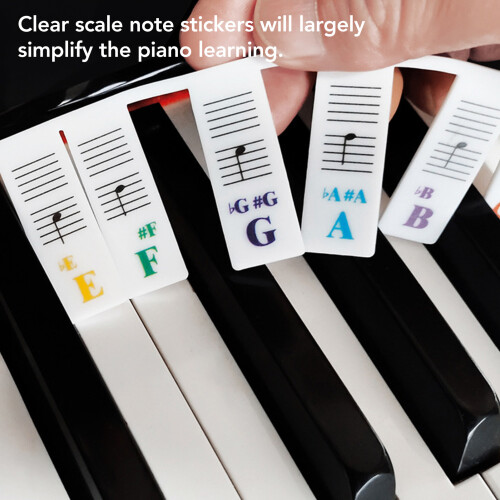 Removable Silicone Piano Keyboard Sticker 61 Keys Label Large Note 2