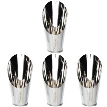 4Pcs Ergonomic Silver Garden Soil Scoops for Planting Tasks