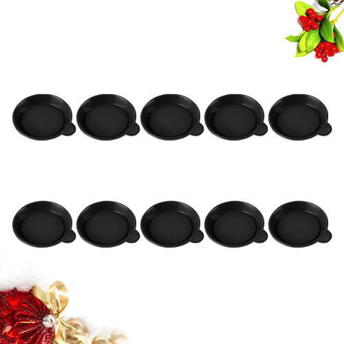 30Pcs Durable Black Plastic Small Plant Pots Sauser Tray with Handle 2