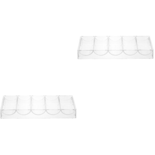 2Pcs Durable Transparent Acrylic Poker Chip Box with Multi-Grid Design 2