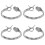 4Pcs Adjustable Silver Rings Women Open Finger Jewelry 5