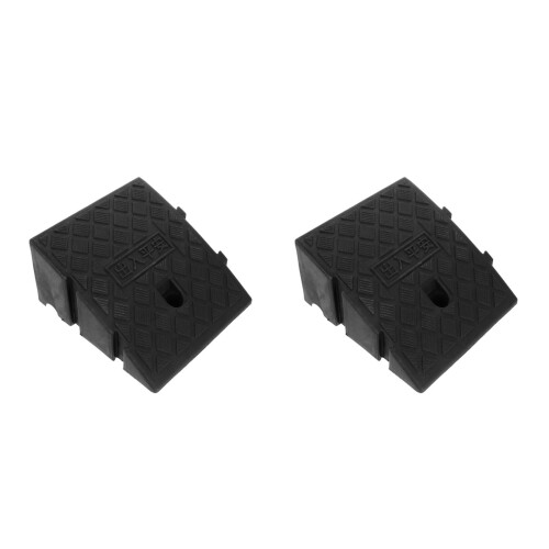 2Pcs Black Plastic Car Sill Protector Portable Ramps for Home Use 2