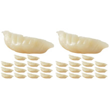 30Pcs Realistic White PVC Dumpling Models Fake Decorative Food Props