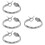 4Pcs Adjustable Silver Rings Women Open Finger Jewelry 7
