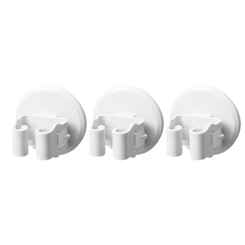9Pcs Suction Cup Mop Clamp Broom Holder White Space Saving Organizer 1