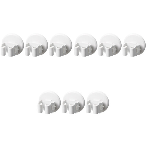 9Pcs Suction Cup Mop Clamp Broom Holder White Space Saving Organizer 2