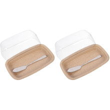 2Pcs Butter Storage Holder Multi Color Butter Plate with Lid