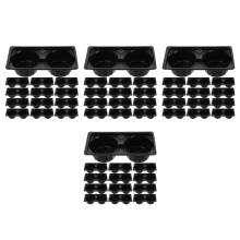 200Pcs Portable Black Plastic Cup Tray for Takeout Drinks and Milk Tea