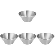 4Pcs Silver Stainless Steel Multi-Function Dessert and Salad Bowls