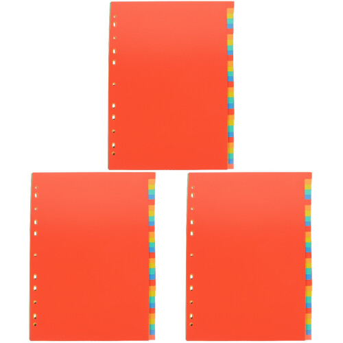 Orange Paper Binder Dividers with Tabs for Office Use