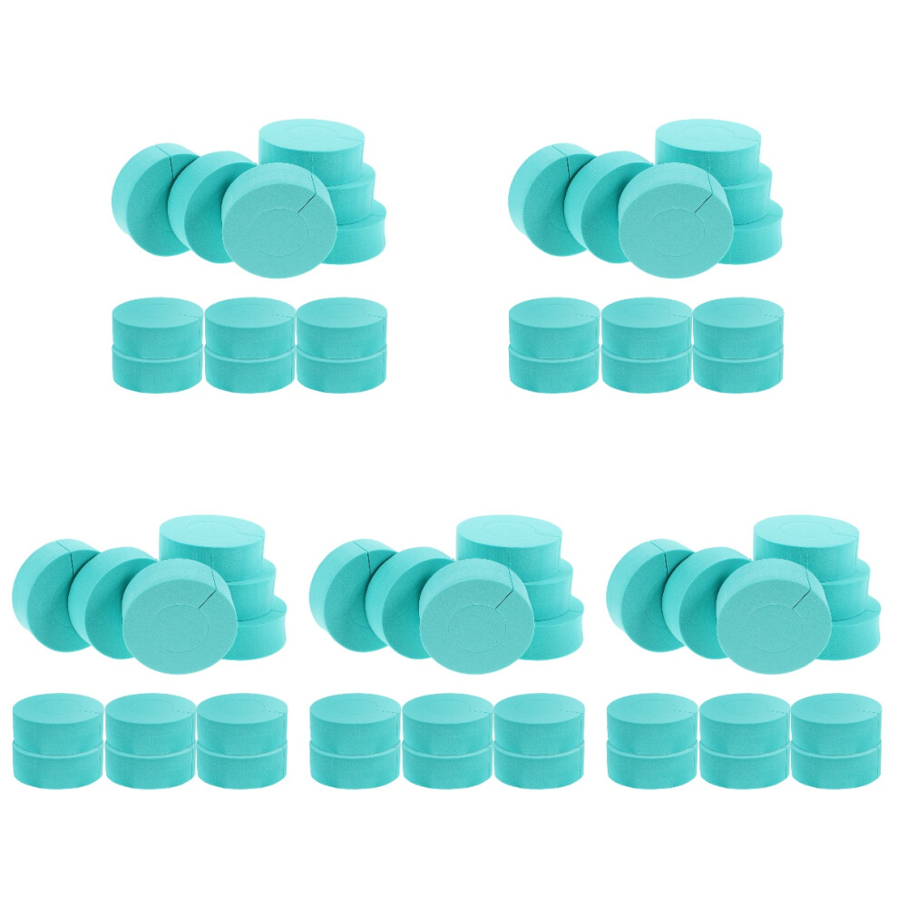 Blue 60Pcs Hair Curl Sponge Ring Hold Heatless Curler