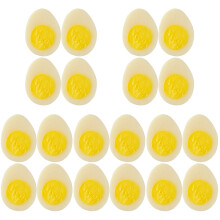 20Pcs Yellow Artificial Boiled Eggs PVC Food Models for Playing