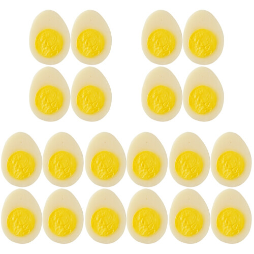 20Pcs Yellow Artificial Boiled Eggs PVC Food Models for Playing