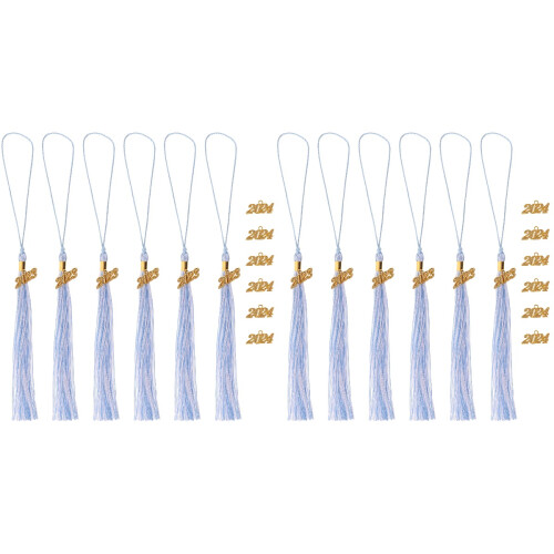 2Sets Blue Durable Polyester Tassels for Graduation 2023 DIY Cap Décor