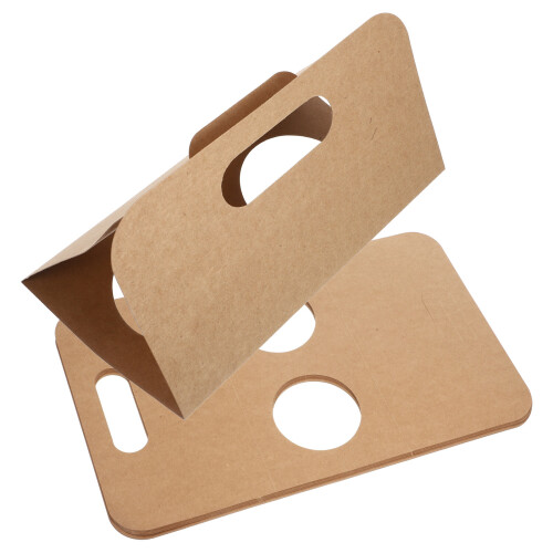 40Pcs Lightweight Paper Cup Holder with Handle Foldable Drink Carrier 1