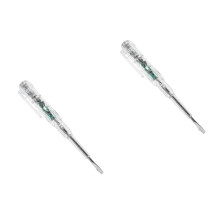2Pcs Electric Tester Pen Transparent Voltage Detector with Pen Clip