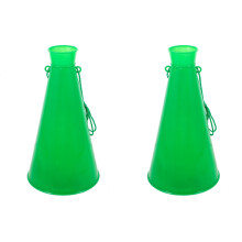 2Pcs Green Plastic Noise Maker Toys Cheer Megaphones for Party Fun