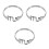 3Pcs Fashionable Silver Open Finger Rings Adjustable Ring 6