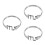 3Pcs Fashionable Silver Open Finger Rings Adjustable Ring 7