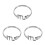 3Pcs Fashionable Silver Open Finger Rings Adjustable Ring 9