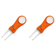 2Pcs Lightweight Orange Divot Tools Foldable Forks for Golf