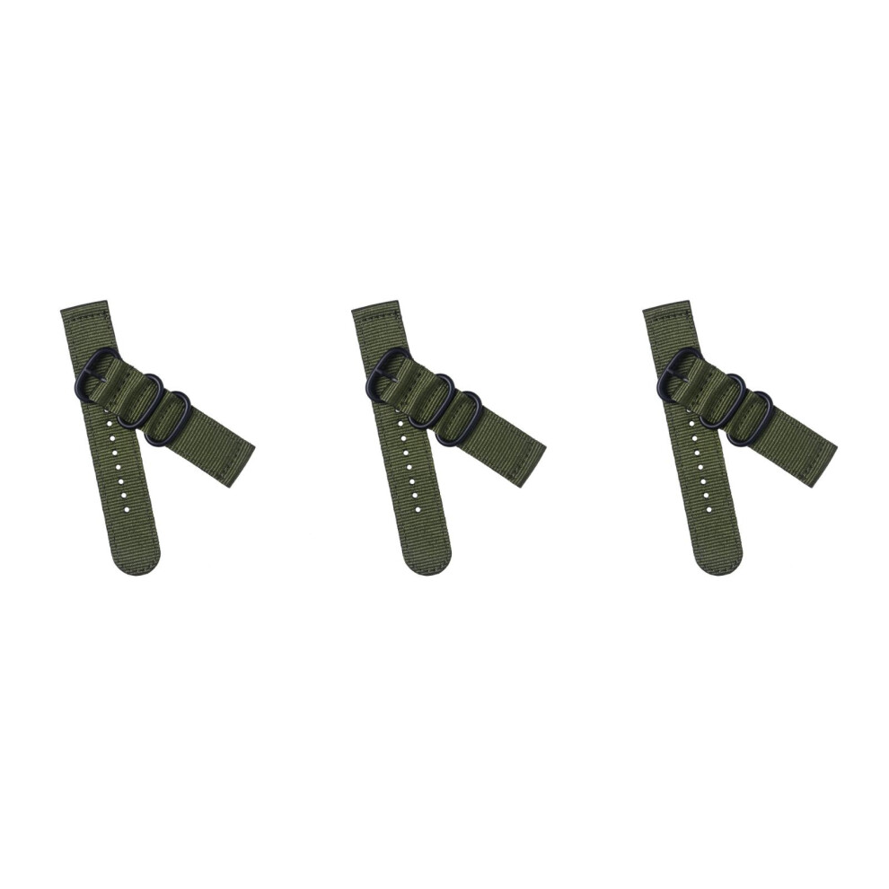 3Pcs 22Mm Watch Bands Nylon Material Sporty Replacement As Shown 3713322523436