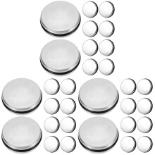 30Pcs Silver Stainless Steel Sink Drain Plugs Washbasin Plug with Seal