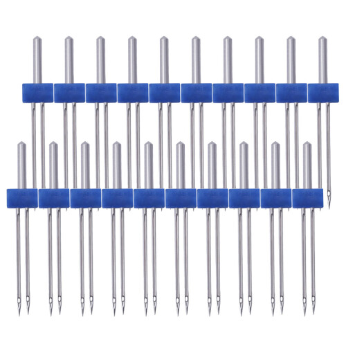 2Pcs Blue Sewing Machine Double Needles for Knits Durable Use 1