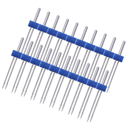 2Pcs Blue Sewing Machine Double Needles for Knits Durable Use 2