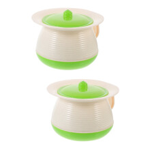2Pcs Green PP Urine Buckets with Lid Portable and Easy to Clean