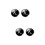 2Pcs Durable Black Glass Cuff-Link Collar Button Lightweight for Men 6