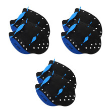 3Pairs Swim Hand Paddles Sky-Blue Silicone Corrects Stroke for Adults