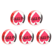 5Pcs Red Acrylic Poker Dealer Button Small Lightweight Game Tokens
