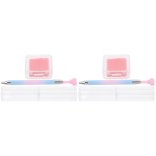 2Sets Ergonomic Nail Art Dotting Pen ABS Crystal Picker for Home Use