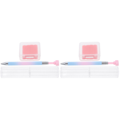 2Sets Ergonomic Nail Art Dotting Pen ABS Crystal Picker for Home Use