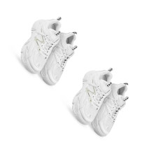 2Pairs White Chunky Sneakers for Women Durable PU Comfortable Soles