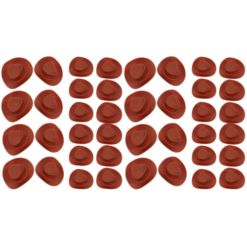 60Pcs Brown Tiny Plastic Miniature Hats for Party and DIY