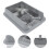 1Set Sturdy Stainless Steel Covered Cat Litter Pan Light Grey 9