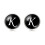 2Pcs Durable Black Glass Cuff-Link Collar Button Lightweight for Men 9