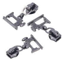 10 Pcs Gray Zinc Alloy Zipper Pulls for Jackets Handbags Luggage