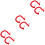 6Pcs Easy-Install Red Coiled Telephone Cords Copper Phone Wire 5