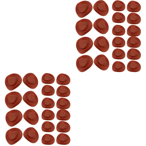 60Pcs Brown Tiny Plastic Miniature Hats for Party and DIY 2