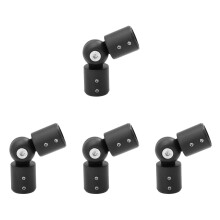 4Pcs Black Metal Curtain Rod Corner Connector Heavy Duty Window Elbow