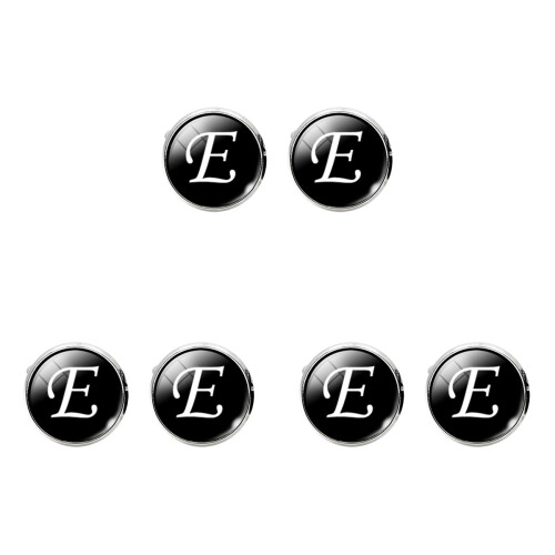 3Pcs Black Glass Cuff-Link Collar Button Lightweight Copper Accessory