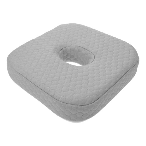 2Pcs Memory Foam Ear Piercing Pillow Grey with Hole for Side Sleepers 2