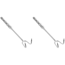2Pcs Stainless Steel Meat Flipper Hook for Barbecue & Kitchen