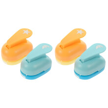 4Pcs Handy Shape Hole Punchers for DIY Paper Crafts in Assorted Colors
